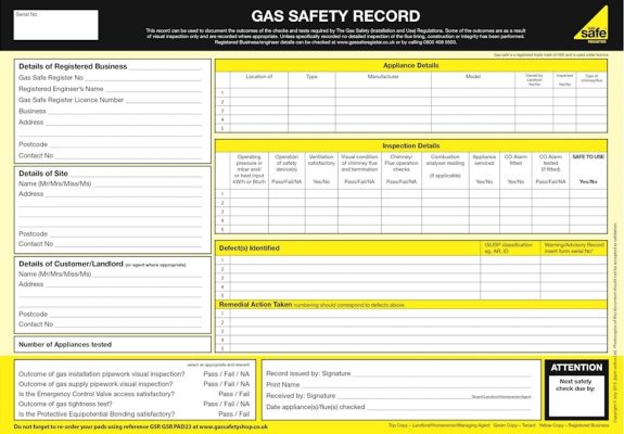 gas safety certificate