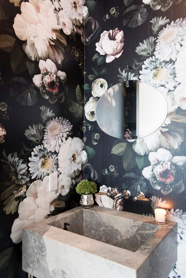 cool wallpaper bathroom mural flowers